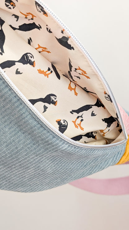 Pastell Cord Bauchtasche Hipbag Bodybag Umhängetasche Puffins
