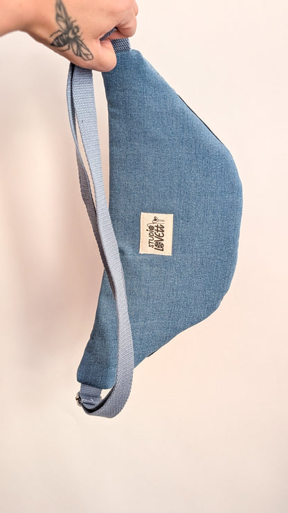 Zero Waste Bauchtasche Denim Jeans WAVES Einzelstück