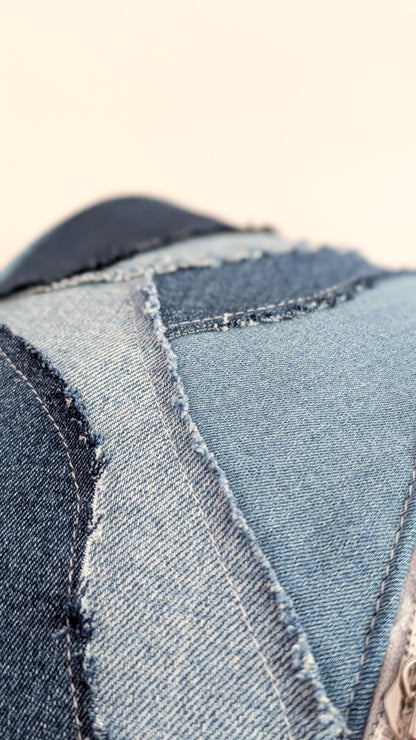 Zero Waste Bauchtasche Denim Jeans WAVES Einzelstück