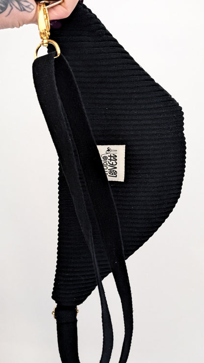 Folklore Hipbag Cord Bauchtasche Schwarz/Weiß/Gold