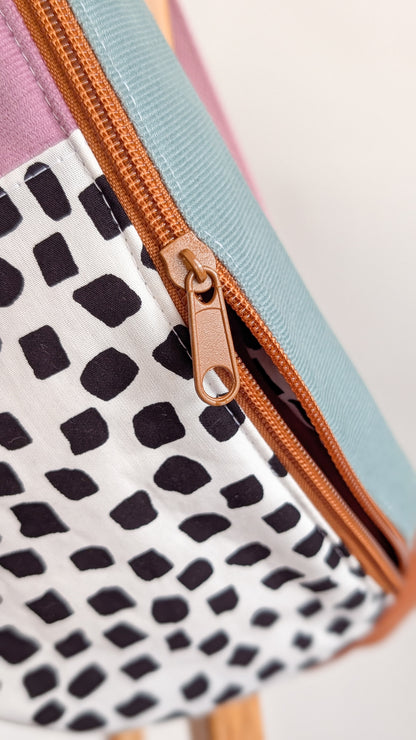 Herbstliche 80s Bauchtasche Cross Body Bag Tupfen Pastell CORD