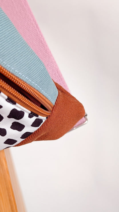 Herbstliche 80s Bauchtasche Cross Body Bag Tupfen Pastell CORD