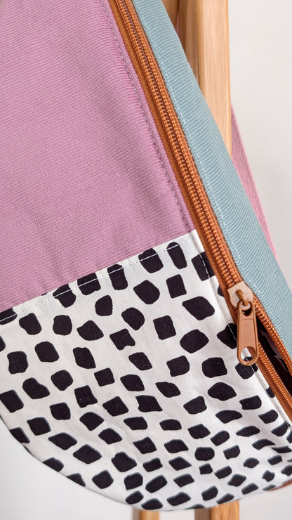 Herbstliche 80s Bauchtasche Cross Body Bag Tupfen Pastell CORD