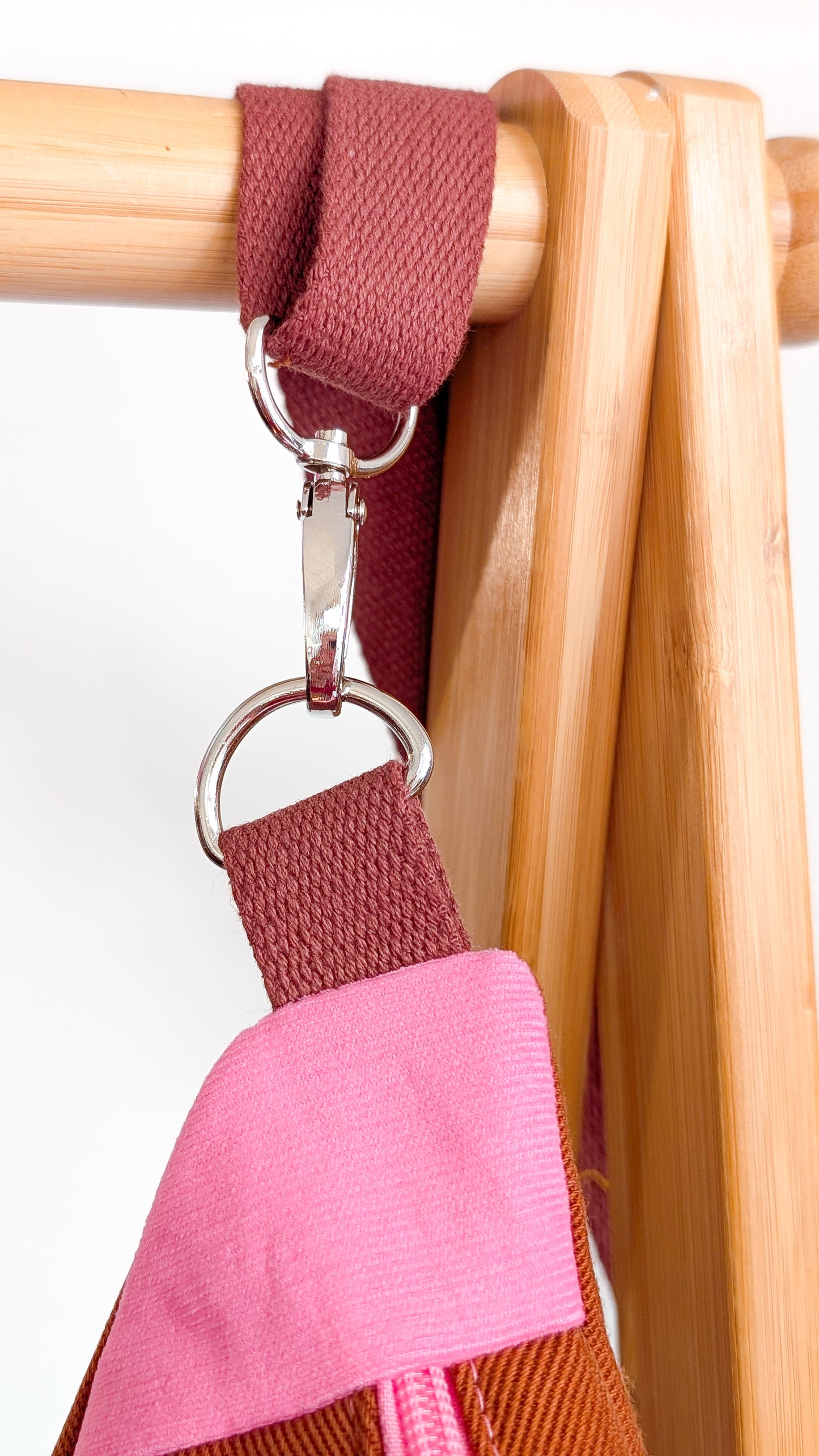 Streifen Hipbag Bauchtasche Patchwork Bag Pink/Braun DACKEL