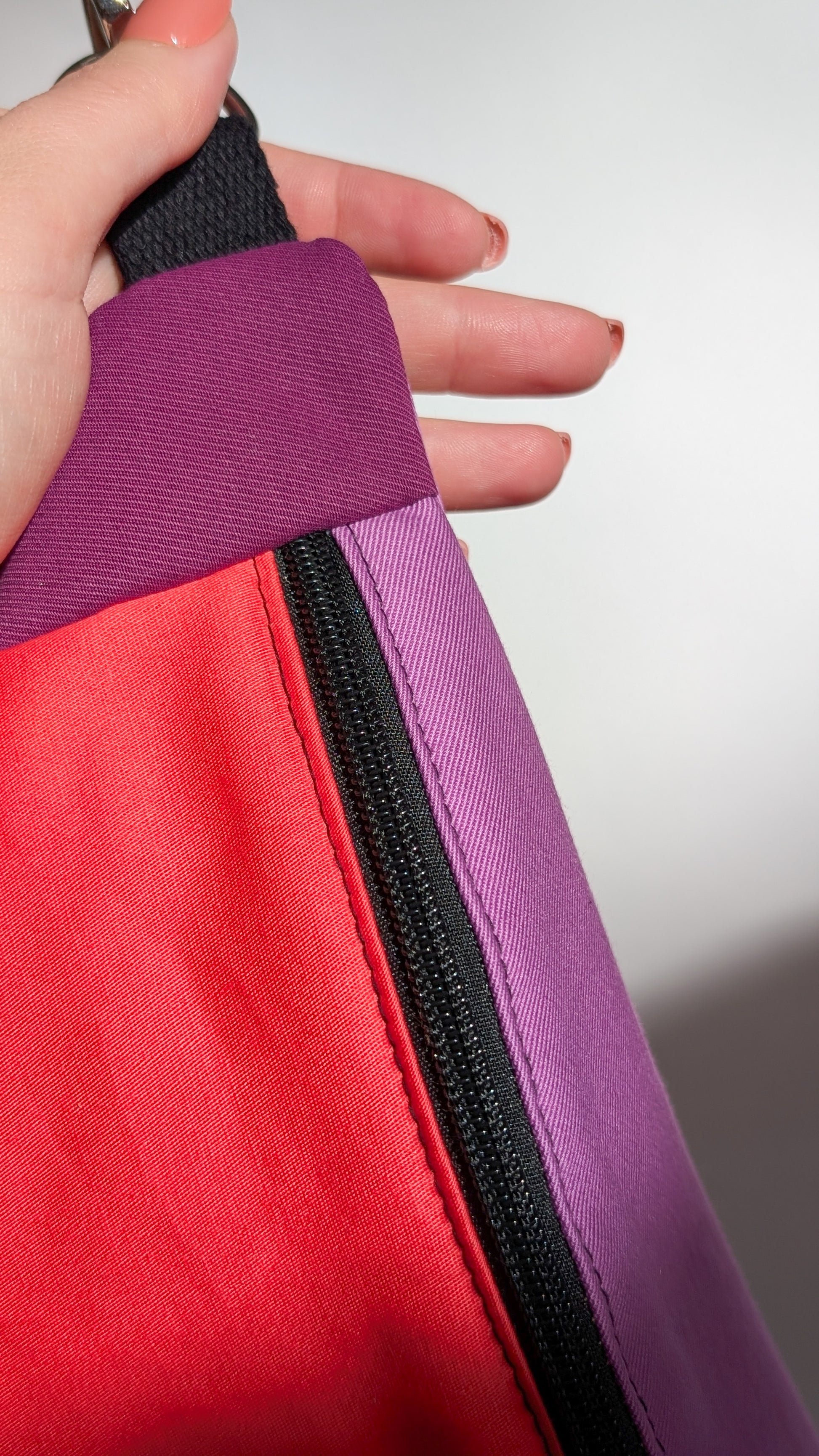 80s Patch Hipbag Bauchtasche Colorblock Cross Body Bag Vibrant Coral & Lavender