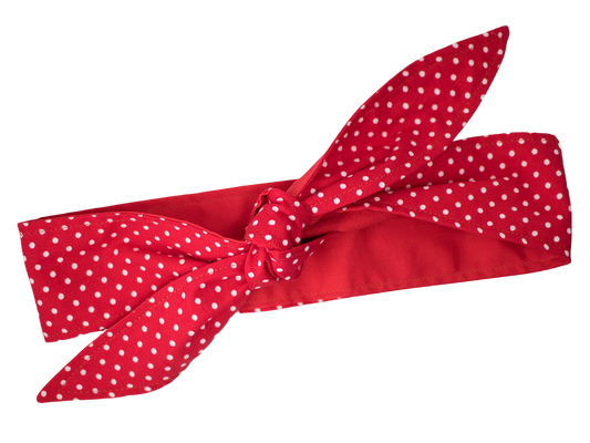 MAE_02 Wende Bandana Haarband Polkadots ROT