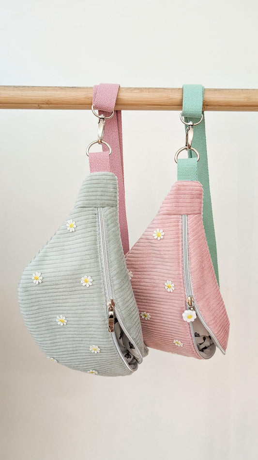 Pastell Cord Hipbag Bauchtasche Daisies - 2 Farben