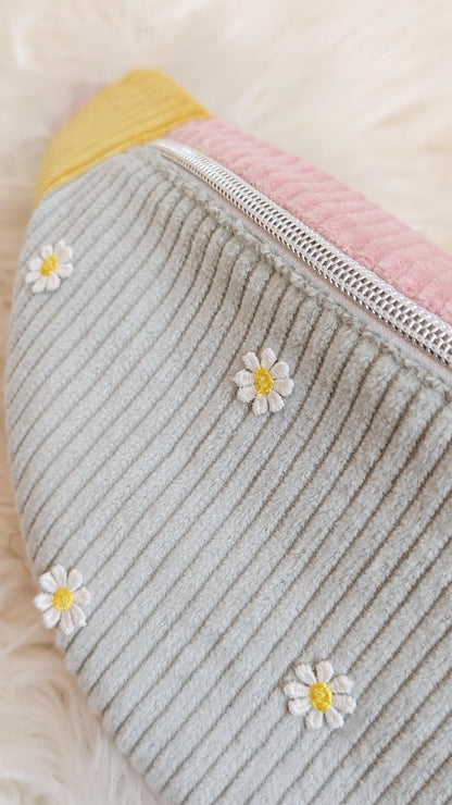Pastell Colorblocking Cord Hipbag Bauchtasche Daisies Mint/Rosa/Gelb