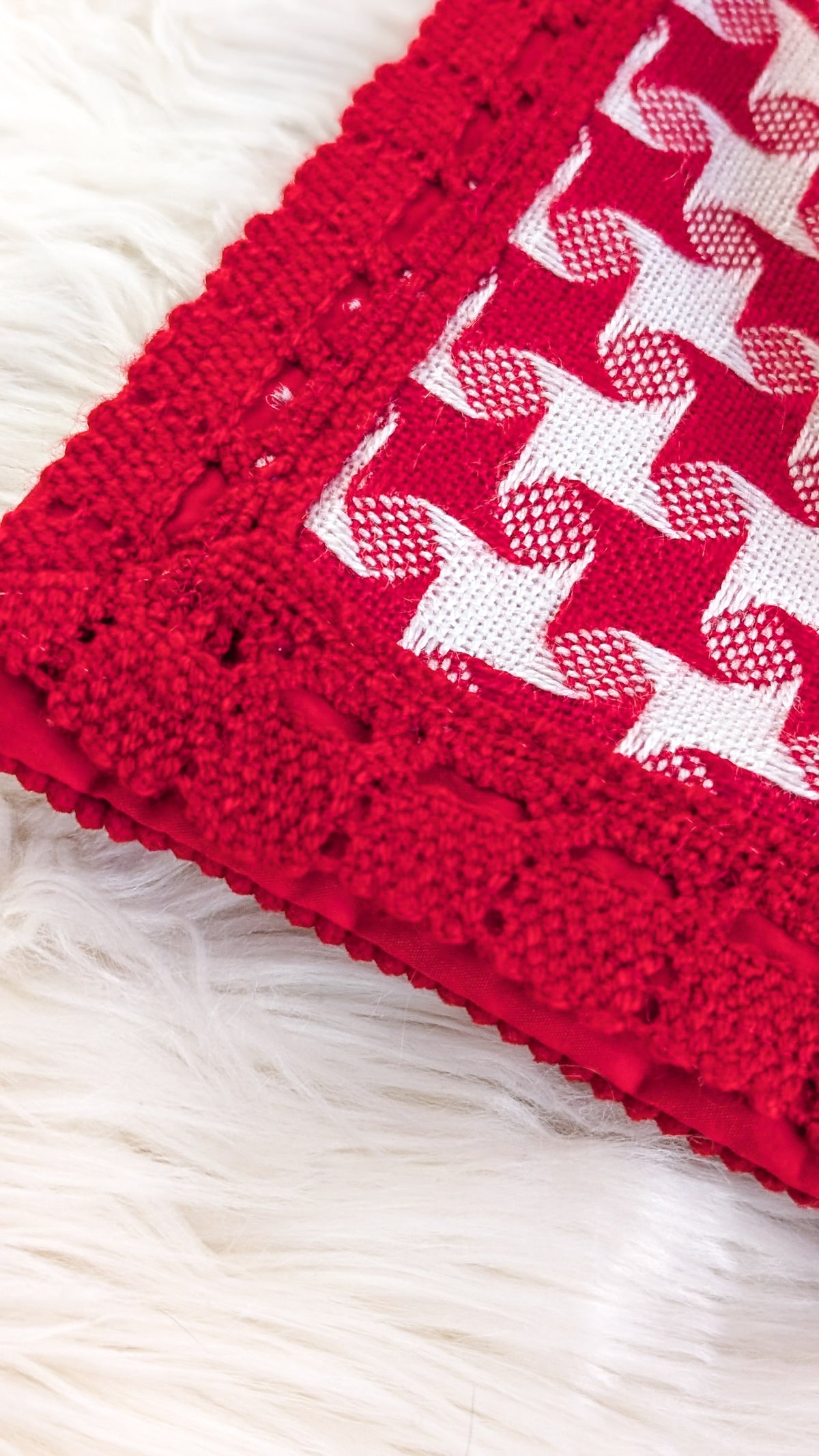 Upcycling Einkaufsbeutel Nachhaltige Einkaufstasche Red Diamonds "Omi's 70's Table" Einzelstück