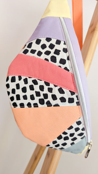 Zero Waste Hip Bag Patchwork - Bauchtasche Cord Pastell Einzelstück