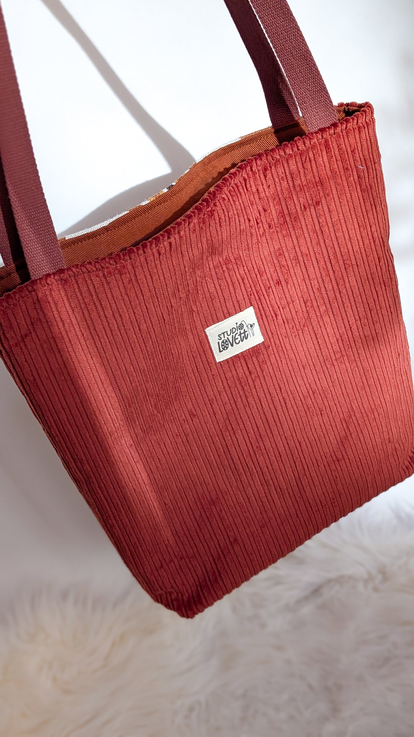 Upcycling Tote Bag Einkaufsbeutel Nachhaltige Einkaufstasche "Omi's 70's Table"