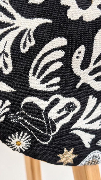 Große XL Umhängetasche Folklore Cord Schwarz/Weiß/Gold Weinrot