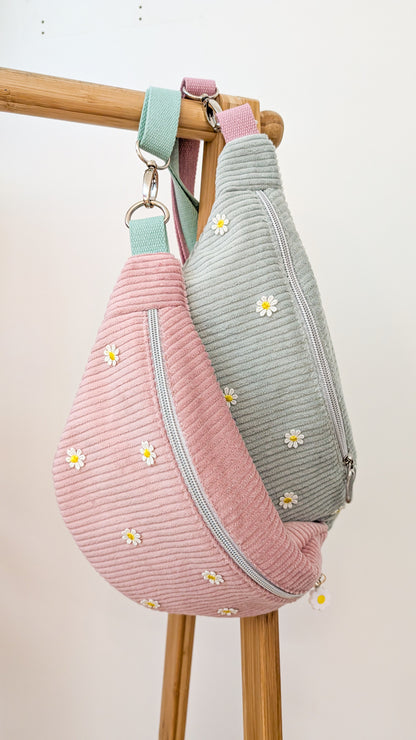 Pastell Cord Hipbag Bauchtasche Daisies - 2 Farben