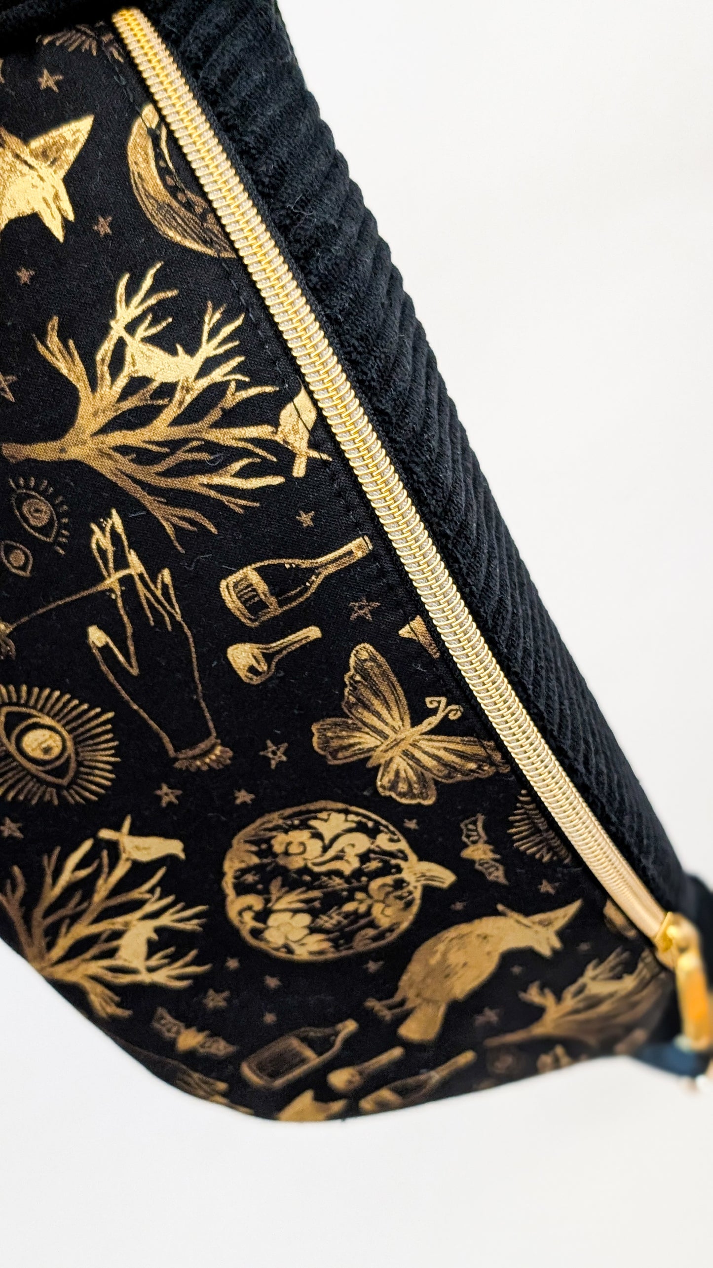 Hipbag Bauchtasche Crossbody Bag Schwarz GOLD Halloween Witch