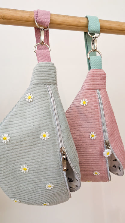 Pastell Cord Hipbag Bauchtasche Daisies - 2 Farben