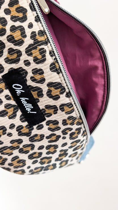 Pastell Color Blocking Cord Bauchtasche Hipbag Umhängetasche Beere LEO #2