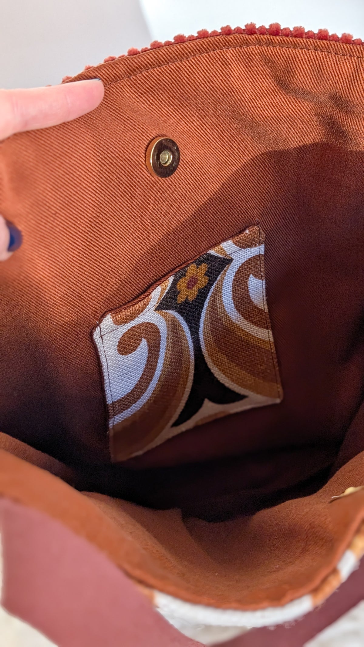 Upcycling Tote Bag Einkaufsbeutel Nachhaltige Einkaufstasche "Omi's 70's Table"