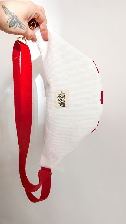 Weihnachten Hipbag Streifen Bauchtasche Patchwork Tasche Rot/Weiß LIMITIERT