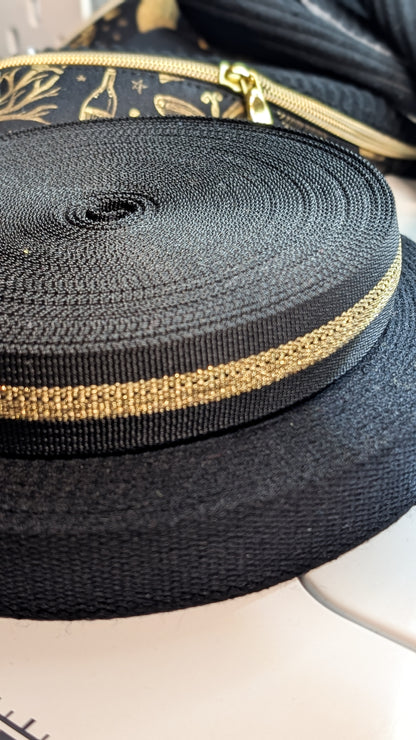 Hipbag Bauchtasche Crossbody Bag Schwarz GOLD Halloween Witch