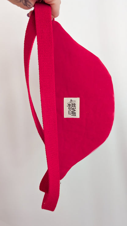Pink/Rot Cord Bauchtasche Hipbag Crossbody Umhängetasche Herzchen More Amore