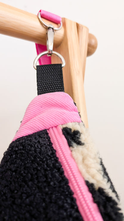 Zero Waste Bauchtasche Leo Plüsch Cord Pink Einzelstück