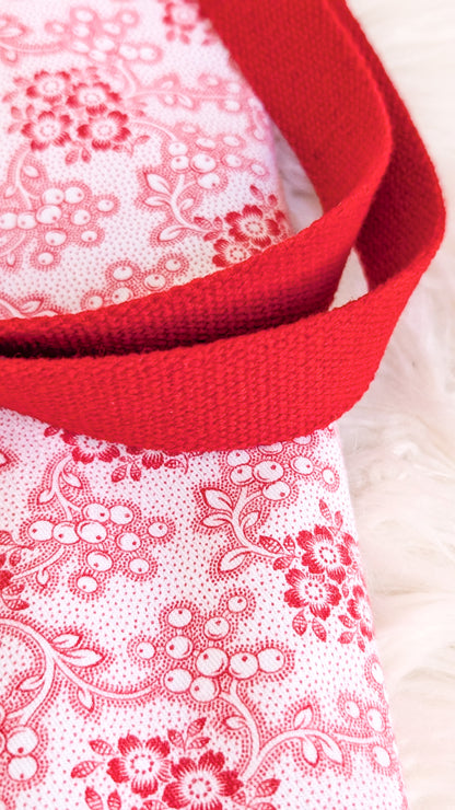 Upcycling Einkaufsbeutel Winterbeeren Einkaufstasche "Omi's Tischdecke"