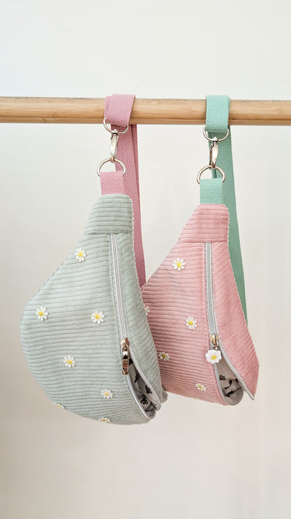 Pastell Cord Hipbag Bauchtasche Daisies - 2 Farben