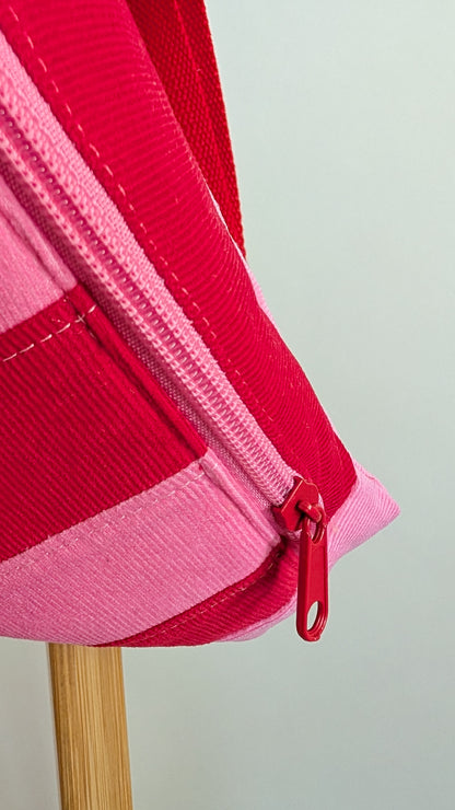 Bunte Cord Hipbag Bauchtasche Streifen Pink Gelb Rot
