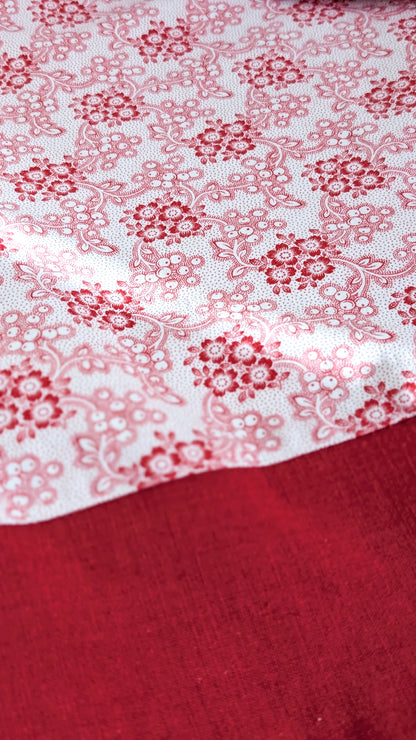 Upcycling Einkaufsbeutel Winterbeeren Einkaufstasche "Omi's Tischdecke"