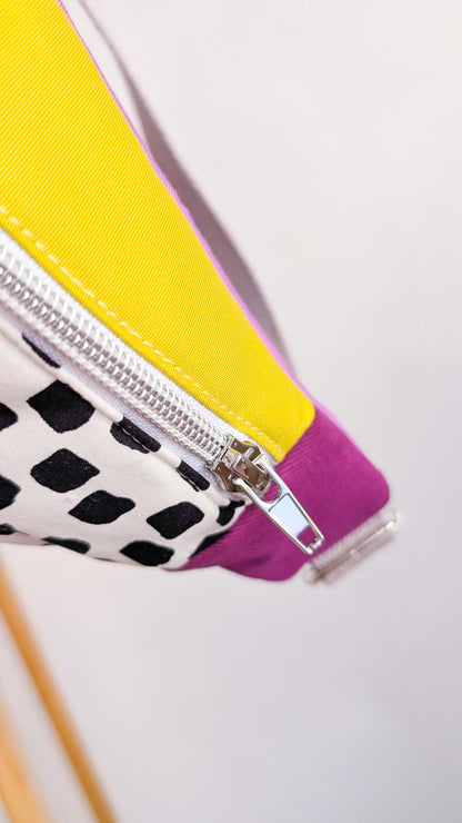 80s Hipbag Bauchtasche Cross Body Bag Tupfen Pastell Lavendel
