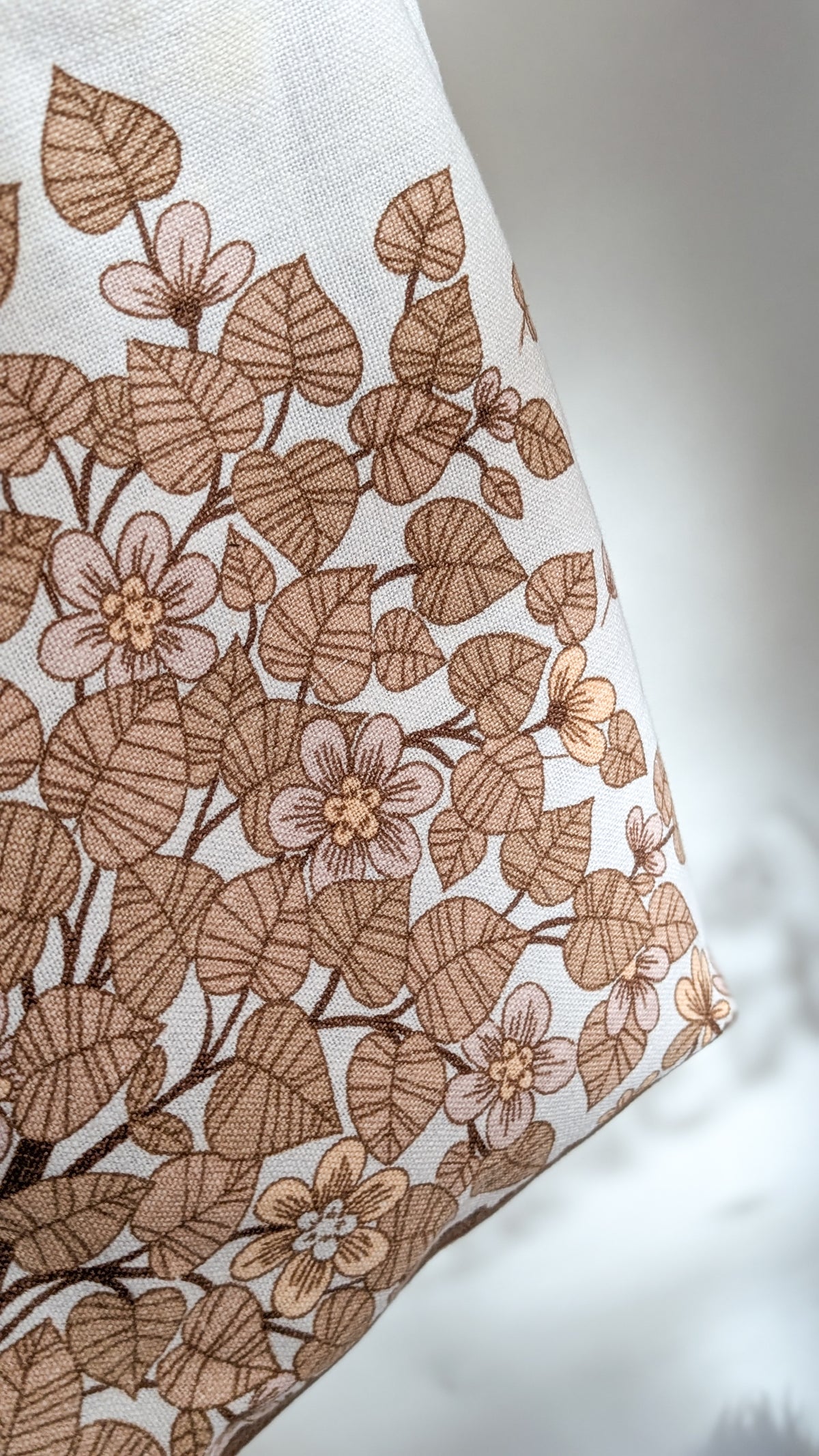 Upcycling Einkaufsbeutel Blätter & Herzen Einkaufstasche "Omi's Tischdecke"