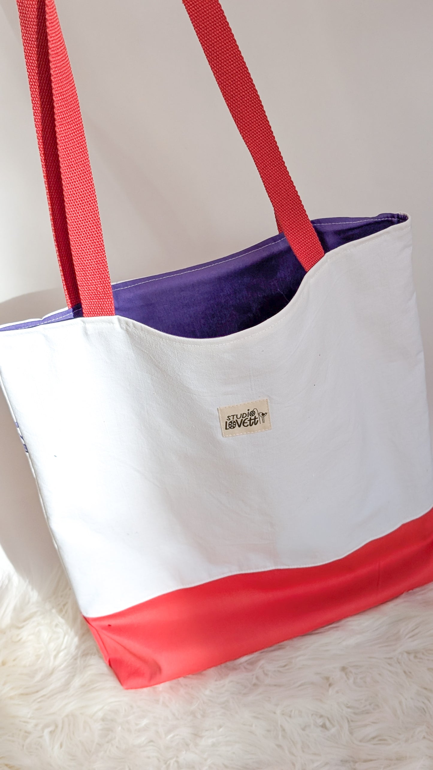 Handbemalte Upcycling Tasche Einkaufsbeutel Nachhaltige Einkaufstasche "Omi's Tischdecke"