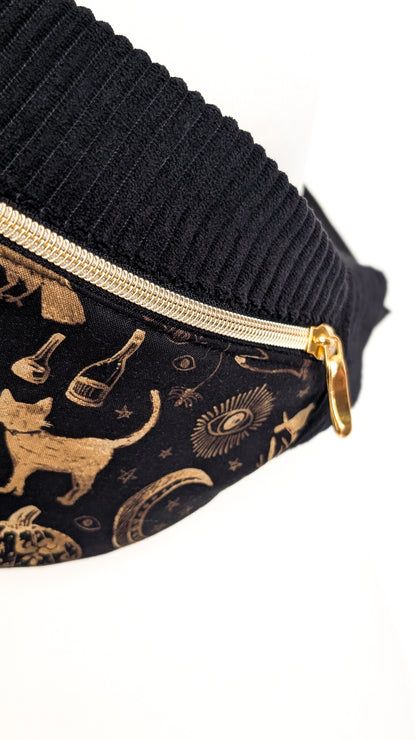 Hipbag Bauchtasche Crossbody Bag Schwarz GOLD Halloween Witch