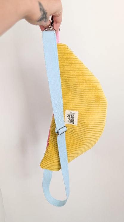 Bunte Colorblocking Cord Bauchtasche Sommer TROPICAL Tucans