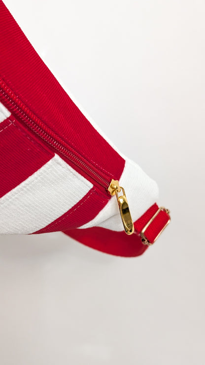 Weihnachten Hipbag Streifen Bauchtasche Patchwork Tasche Rot/Weiß LIMITIERT