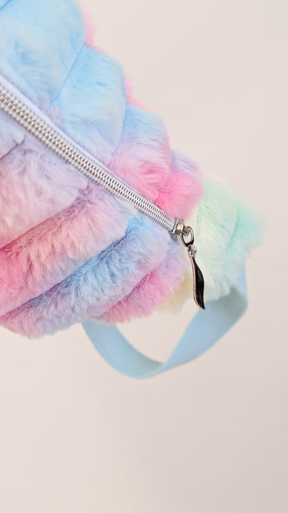 Große XL Umhängetasche Rainbow Plüsch Bauchtasche Kuschelfell
