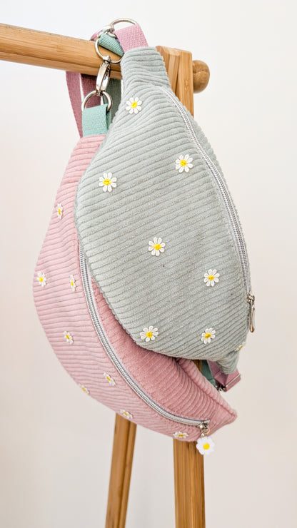 Pastell Cord Hipbag Bauchtasche Daisies - 2 Farben