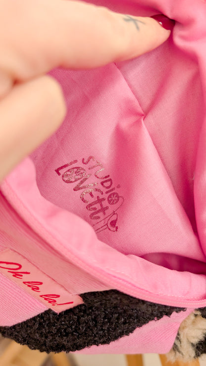 Zero Waste Bauchtasche Leo Plüsch Cord Pink Einzelstück