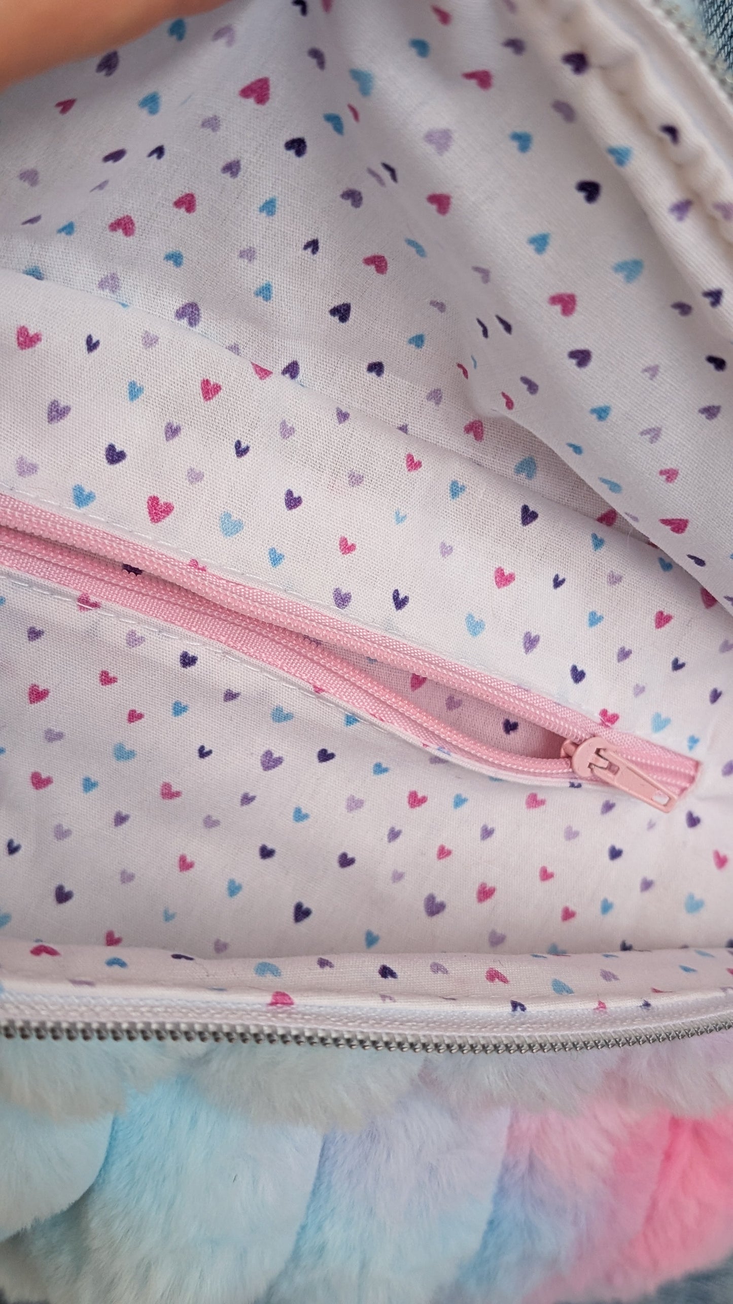 Große XL Umhängetasche Rainbow Plüsch Bauchtasche Kuschelfell