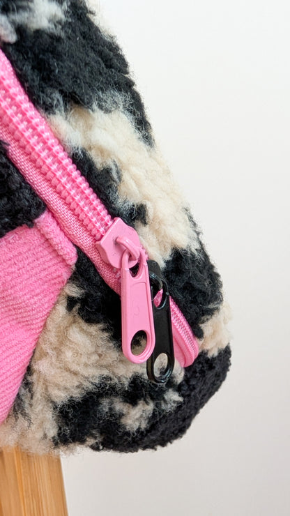 Zero Waste Bauchtasche Leo Plüsch Cord Pink Einzelstück
