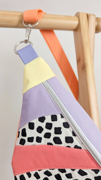 Zero Waste Hip Bag Patchwork - Bauchtasche Cord Pastell Einzelstück