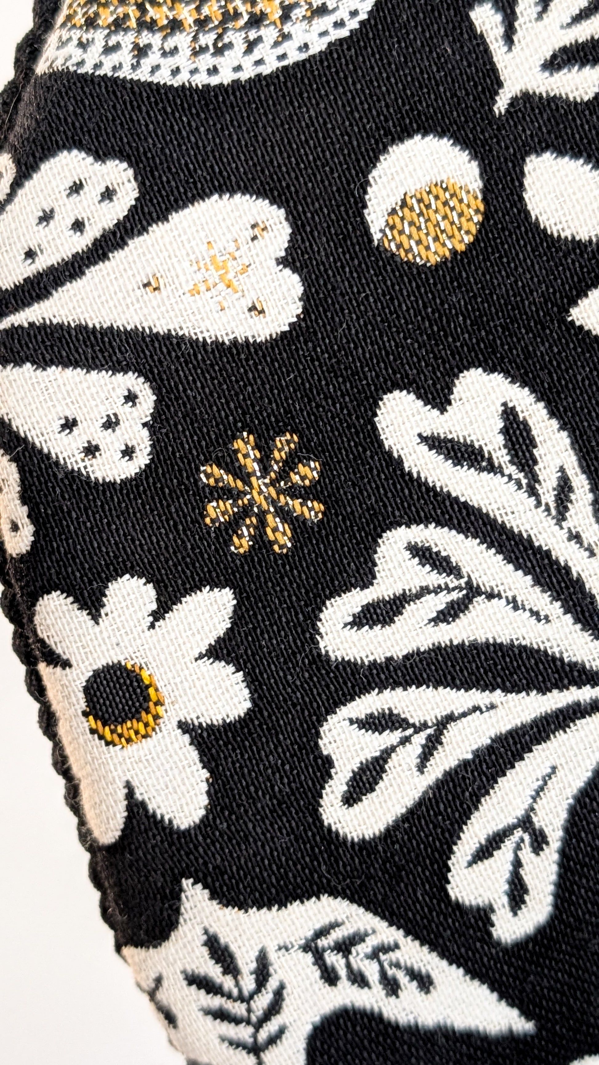 Große XL Umhängetasche Folklore Cord Schwarz/Weiß/Gold Weinrot