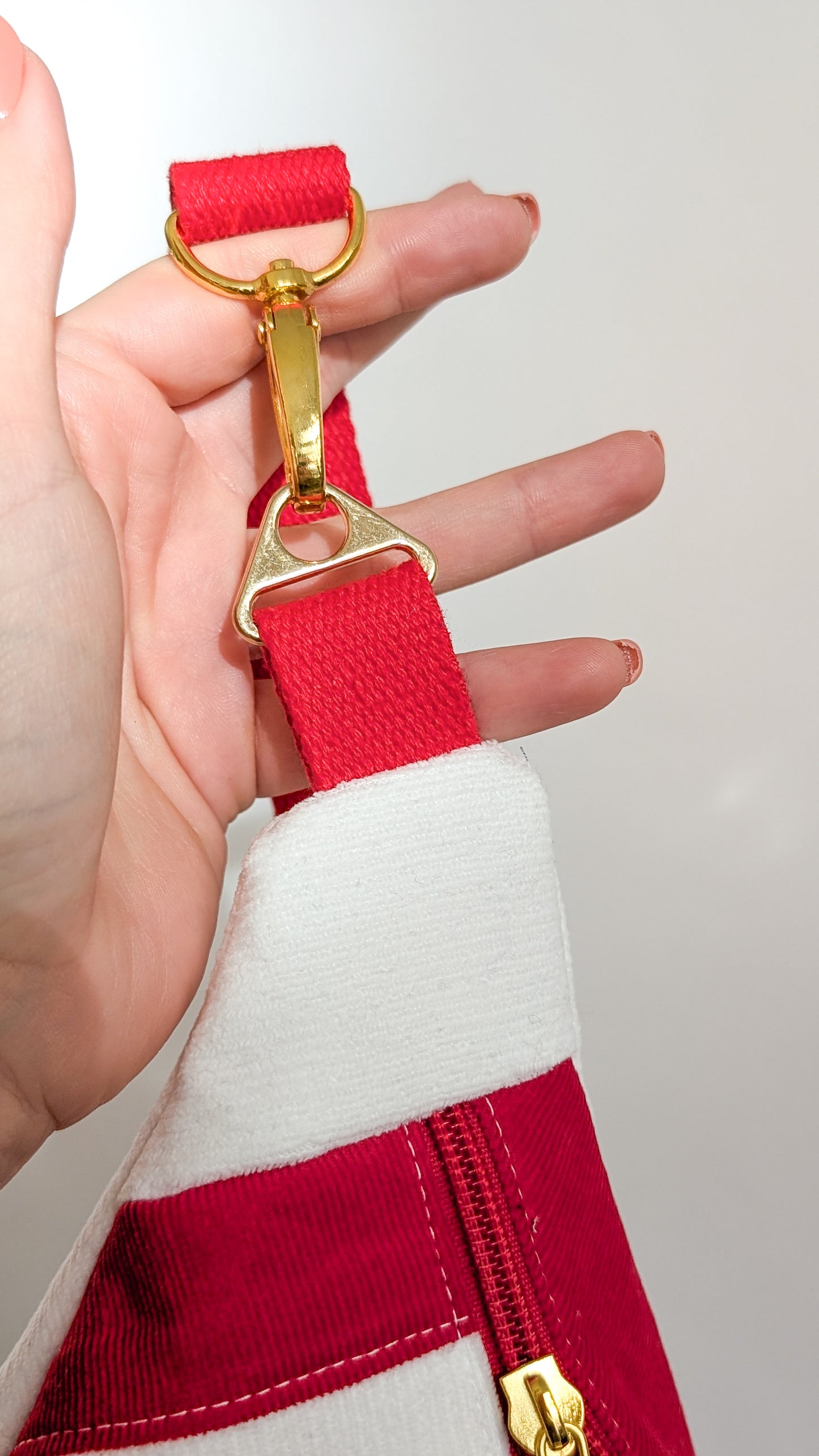 Weihnachten Hipbag Streifen Bauchtasche Patchwork Tasche Rot/Weiß LIMITIERT