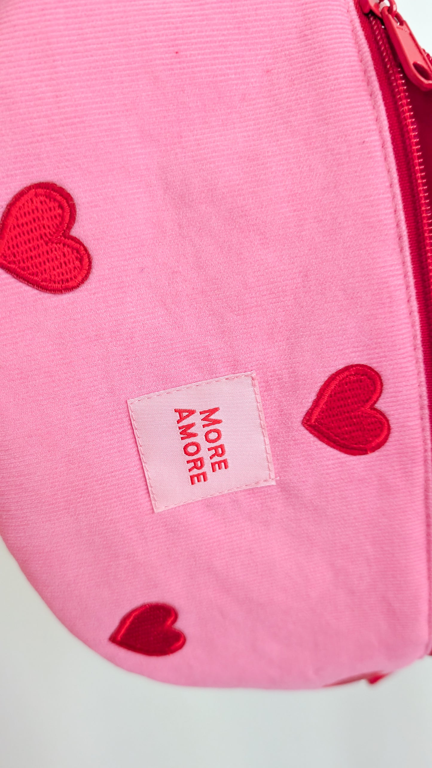 Pink/Rot Cord Bauchtasche Hipbag Crossbody Umhängetasche Herzchen More Amore