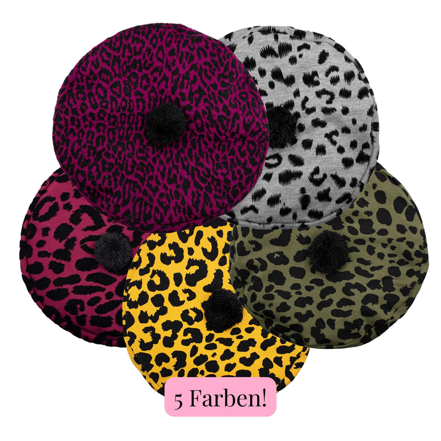 HANNAH Jersey Baskenmütze Leopard - 5 Farben!