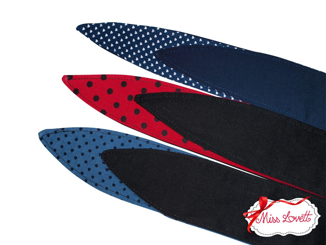 MAE_58 Reversible Rockabilly Headband 2-in-1 Red & Black Dots Ladybug