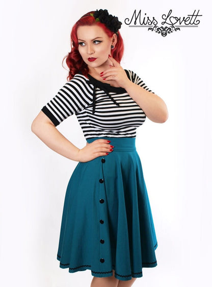 SALE | BETTY_13 Rockabilly Swing Tellerrock PETROL/Schwarz
