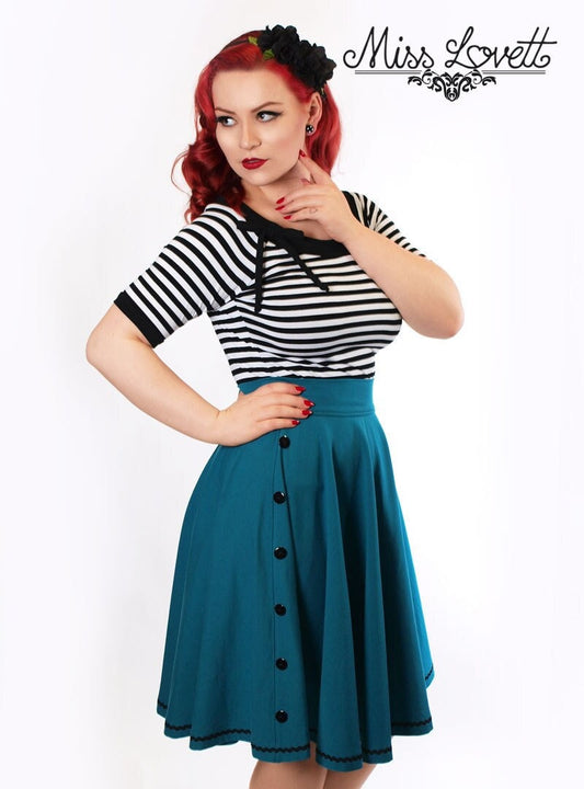 SALE | BETTY_13 Rockabilly Swing Tellerrock PETROL/Schwarz