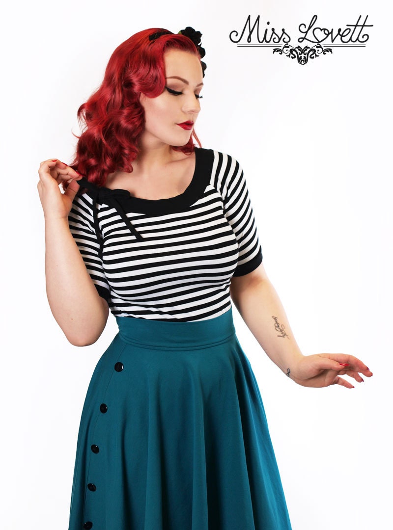 SALE | BETTY_13 Rockabilly Swing Tellerrock PETROL/Schwarz